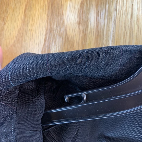 OAKTON LTD VINTAGE PINSTRIPE BLAZER Charcoal Gray 100% Wool Size 48XT Two Button - Picture 7 of 10